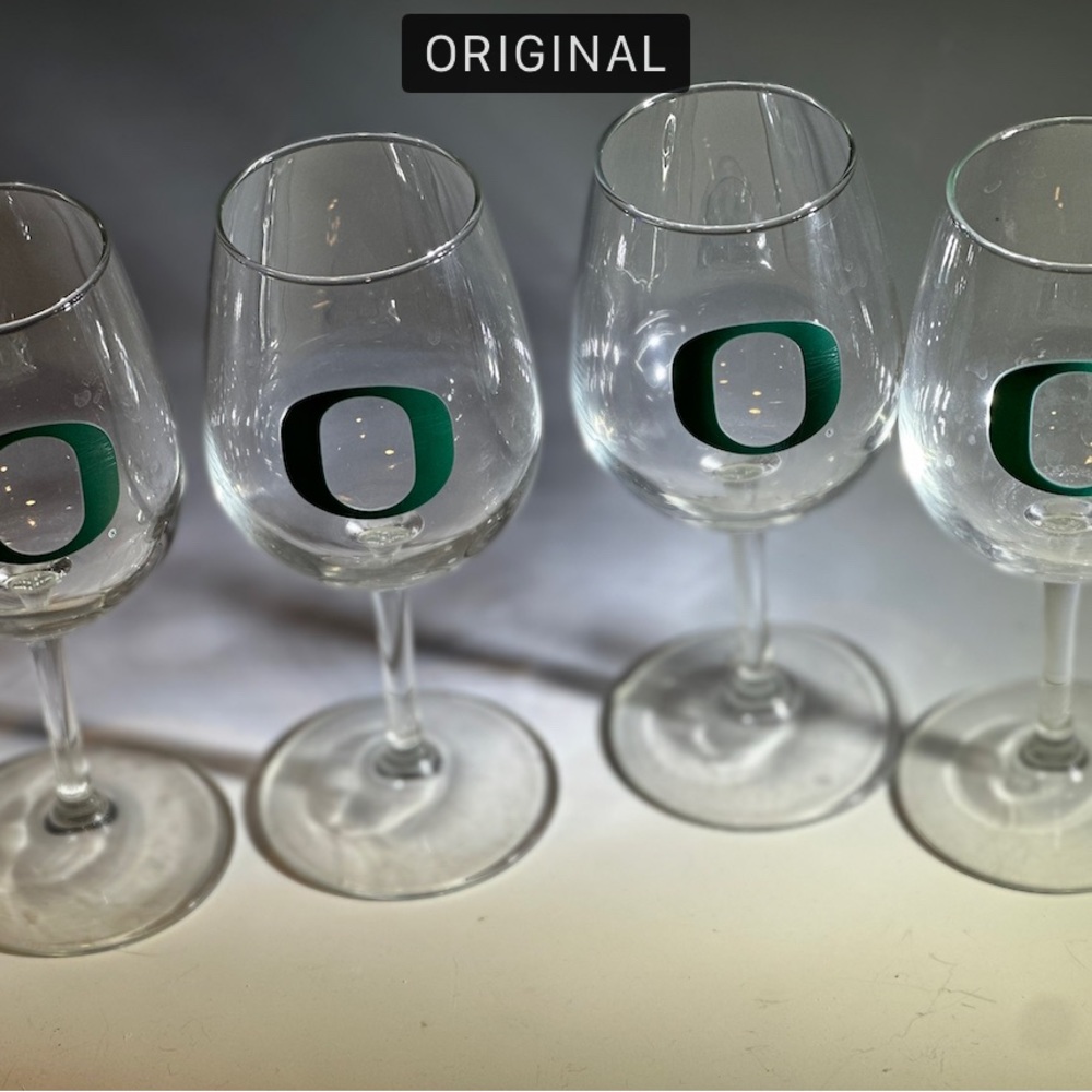 University of Oregon U of O wine glasses set of four